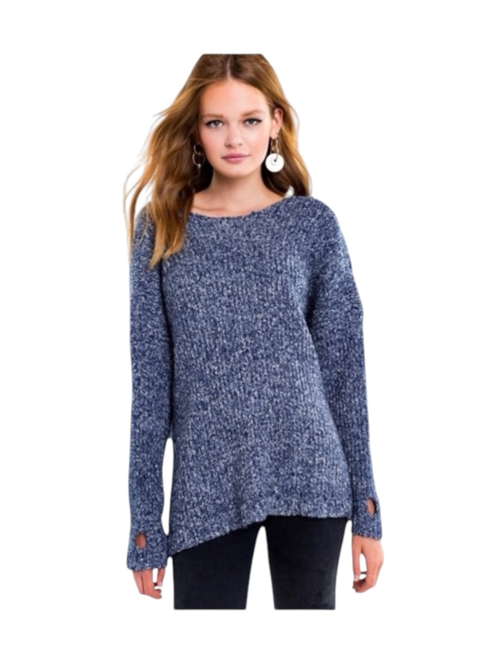 new Wildfox ❤︎ Drew Reversible Cozy Chunky Knit Sweater ❤︎ Galaxy Blue ❤︎ Medium - Picture 12 of 16
